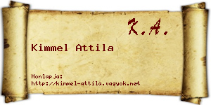 Kimmel Attila névjegykártya